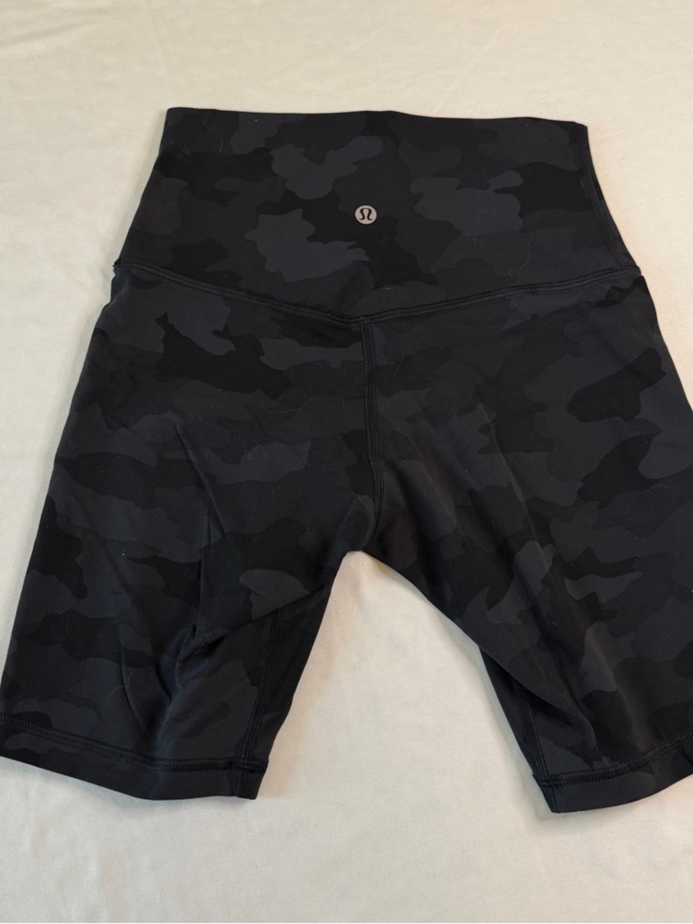 Lululemon Black Camo Align High Rise 8” Biker Shorts Size 4 Yoga Workout - Picture 2 of 5